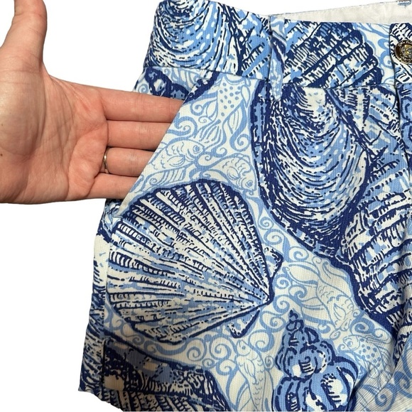 Lilly Pulitzer The Callahan Shorts 5” Inseam Blue Peri Pop Up Stuffed Shells - Picture 10 of 10